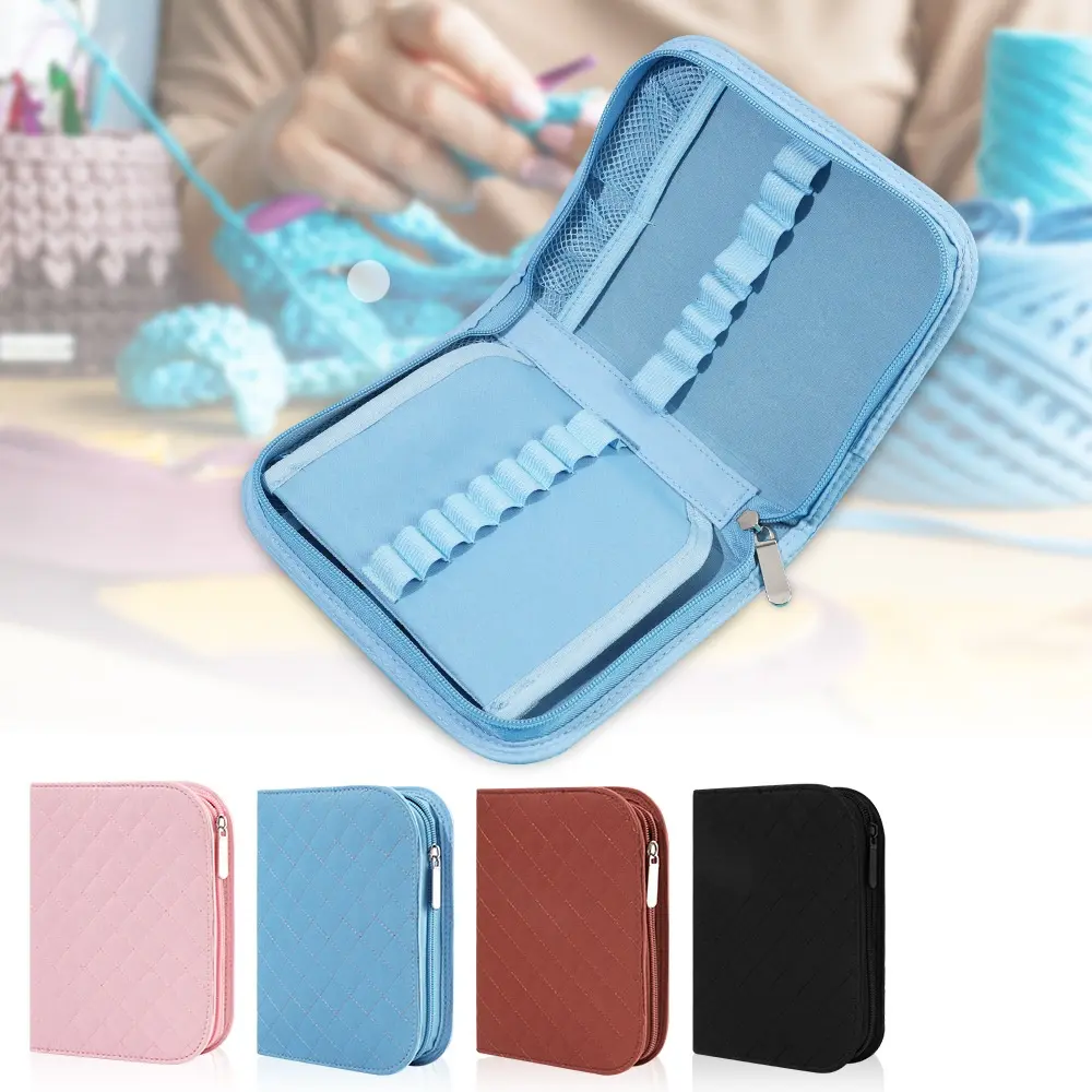 Multi‑layer Knitting Crochet Tool Storage Bag, Partitioned Craft Organizer Tote, Spacious Portable Pouch to Sort Hooks, Needles and Small Craft Supplies for Crafters