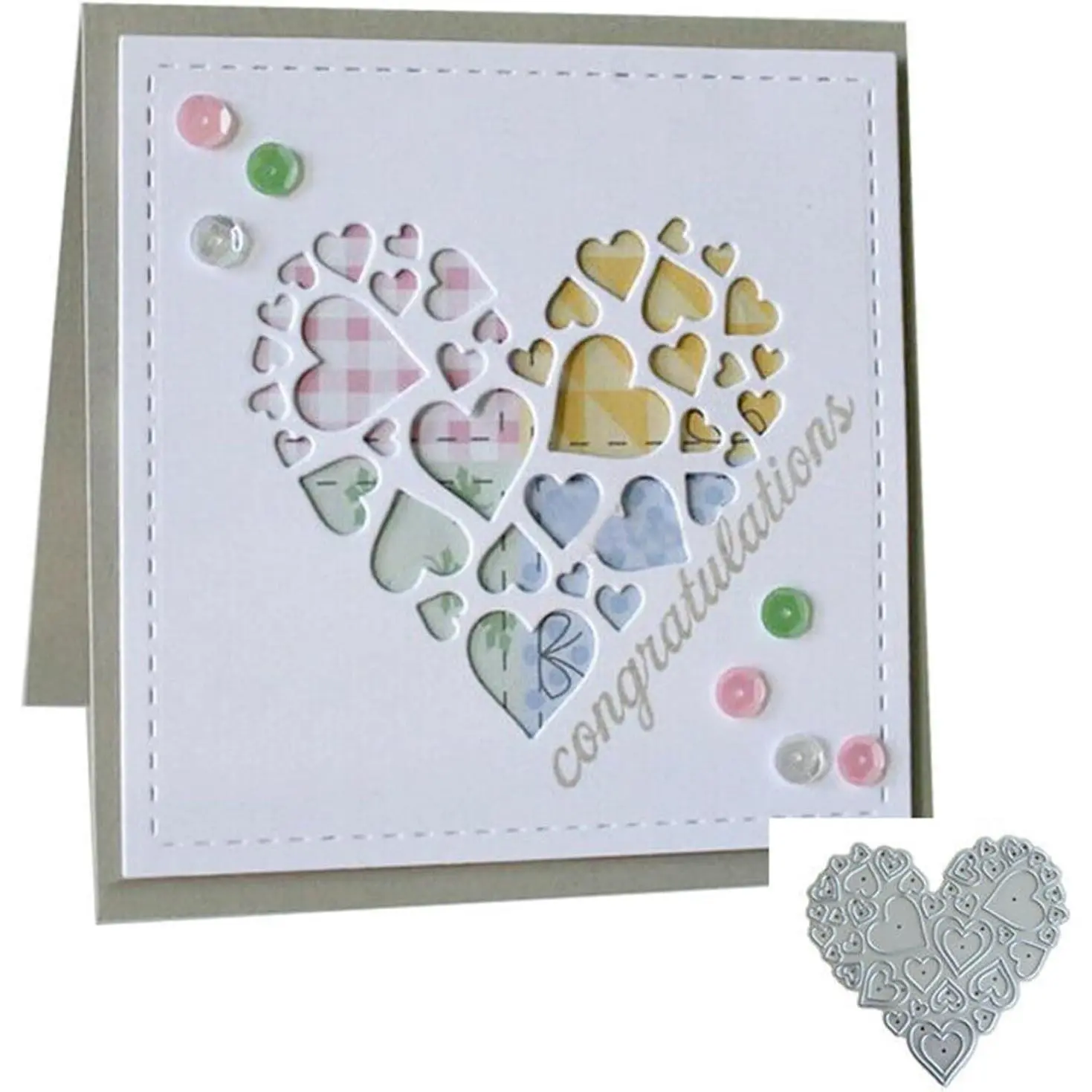 Love Heart Frame Metal  Cuts,Hollow Heart Wedding  Dies Cut Stencils for DIY Scrapbooking Photo Decorative Embossing Paper Dies for Scrapbooking Card Making
