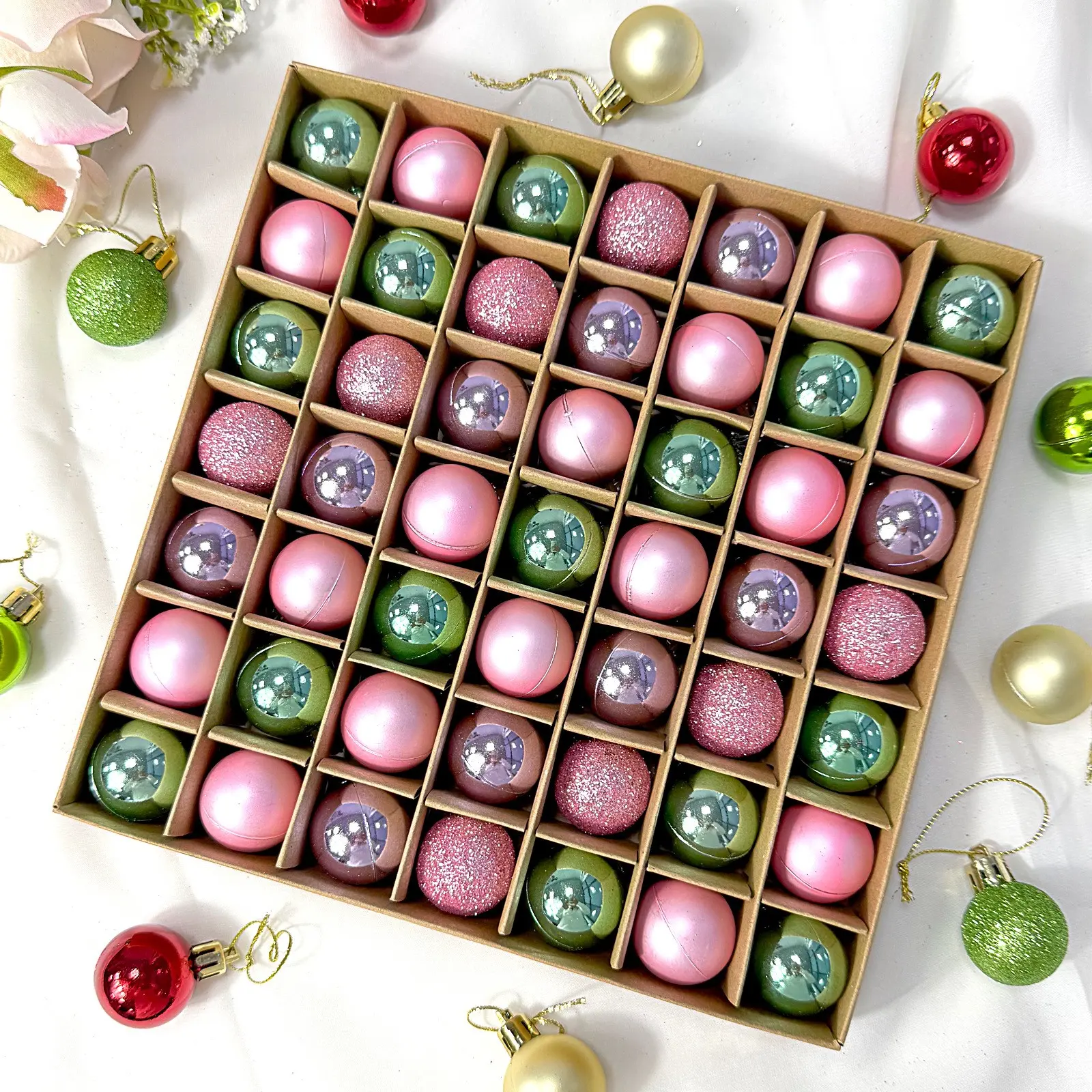 49 Christmas Decoration Ornaments, Holiday Home Decor Balls, Festive Hanging Accessories, Multiple Colors and Sizes Available