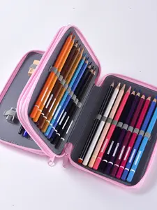Multifunctional Gold Glitter Pen Case, Large Capacity Multi-Layer Pencil Bag, Zipper Stationery Box, School Supplies Organizer