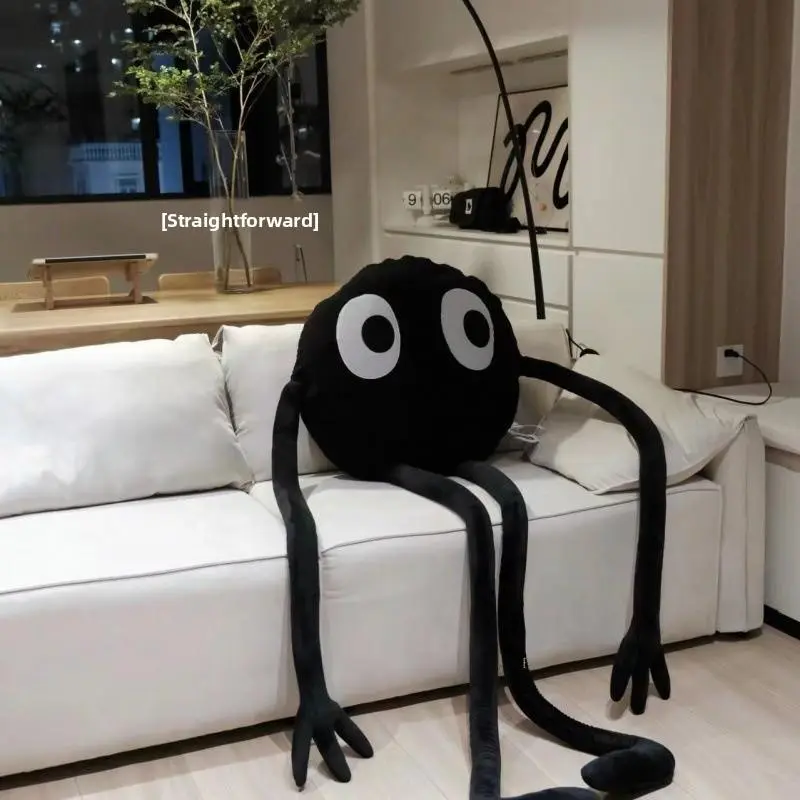 Cute Bla Coal Ball Pillow Long Legged Long Armed Toy Doll Plu Toy Gift Mischievous Doll Figure Stuffed Toy for Adults