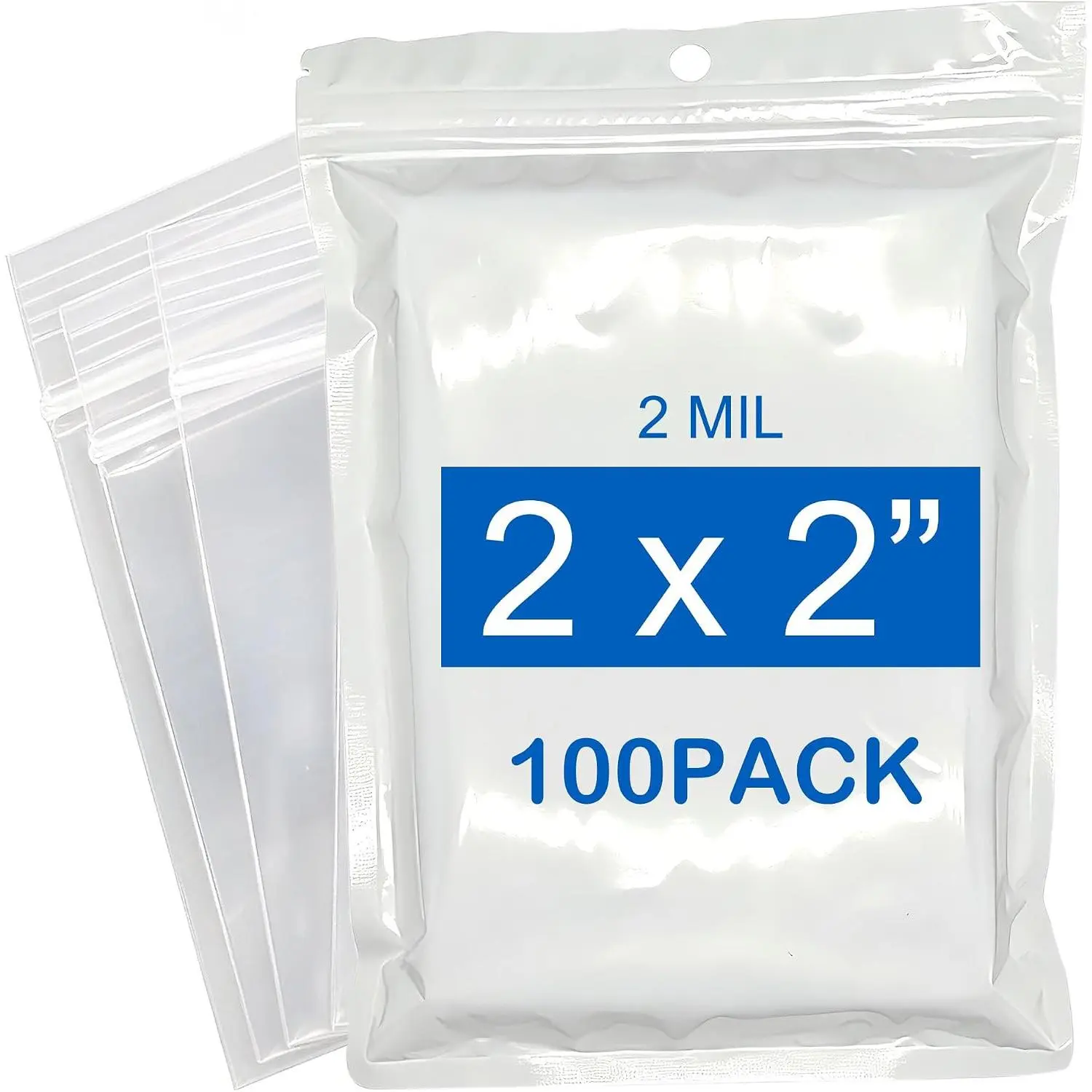 2''x 2'', (Pack of 100) Small Plastic Bags,Resealable  Bag Clear 2 MIL Thick, Zipper Lock Bags Clear for Photo, , Bakery, , Storage, Packaging & Shipping