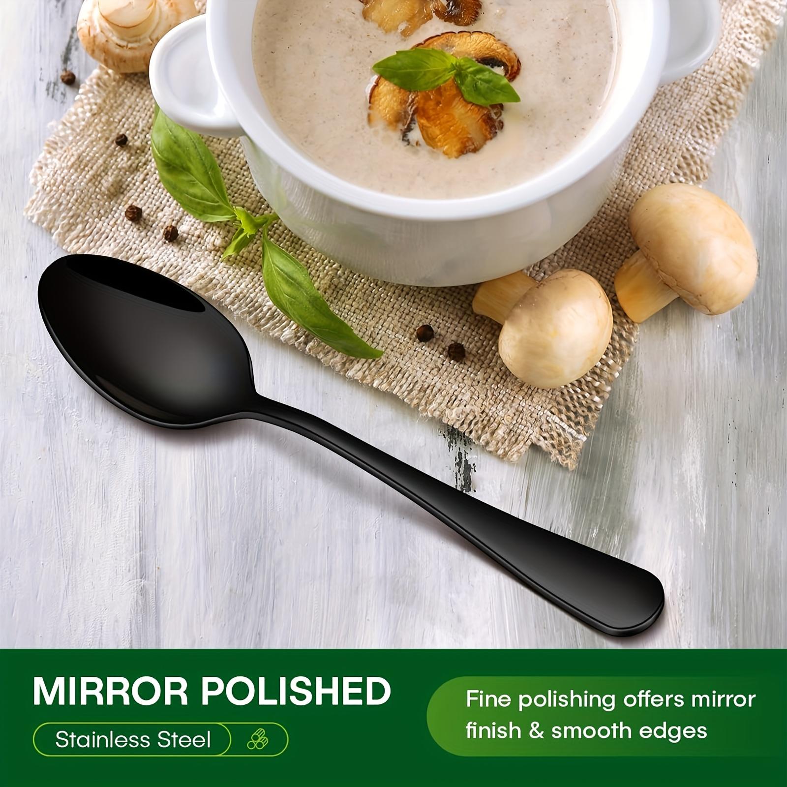 60pcs Silvery/Black Stainless Steel Silverware Suitable For 12 People To Use, Steak Knife, Salad Fork, Dessert Spoons, Cutlery Set With Gift Box, Kitchen Accessories, Home Outdoor, Wedding Camping Stuff, Christmas Party Gift, Dishwasher Safe