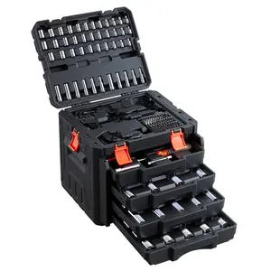 【DealsForYouDays】VEVOR Mechanics Tool Set, 256-Piece Mechanic Tool Kit, 1/4 in, 3/8 in, and 1/2 in Drive, SAE and Metric Socket Set, Wrenches, Screwdriver Bits, Accessories, and Storage Case, for Automotive Repair