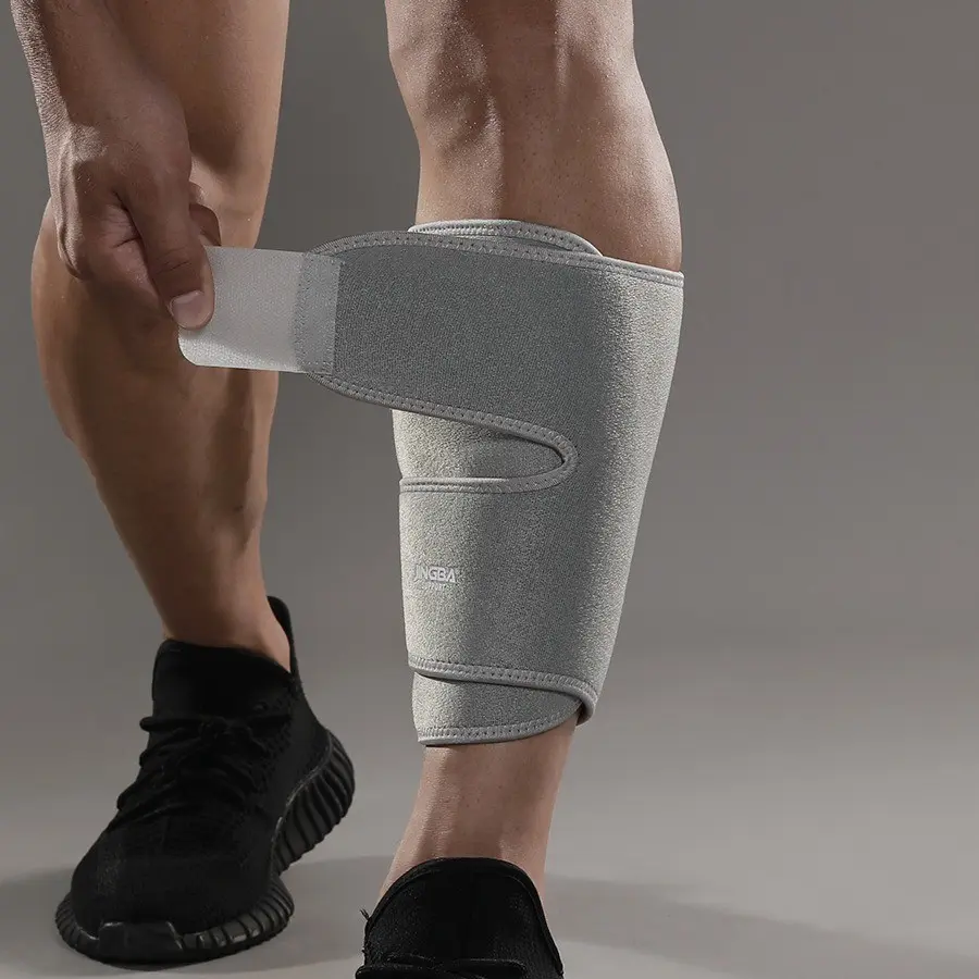Adjustable Calf Support Brace, Breathable Perforated Shin Splint, Dual Fastening Straps, Lower Leg Stabilizer for Running, Gym, Sports Recovery