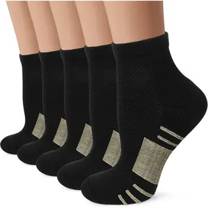 Iseasoo Copper Ankle Compression Socks - Low Cut Arch Support Socks for Men & Women, Running, Nurses, Plantar Fasciitis Socks