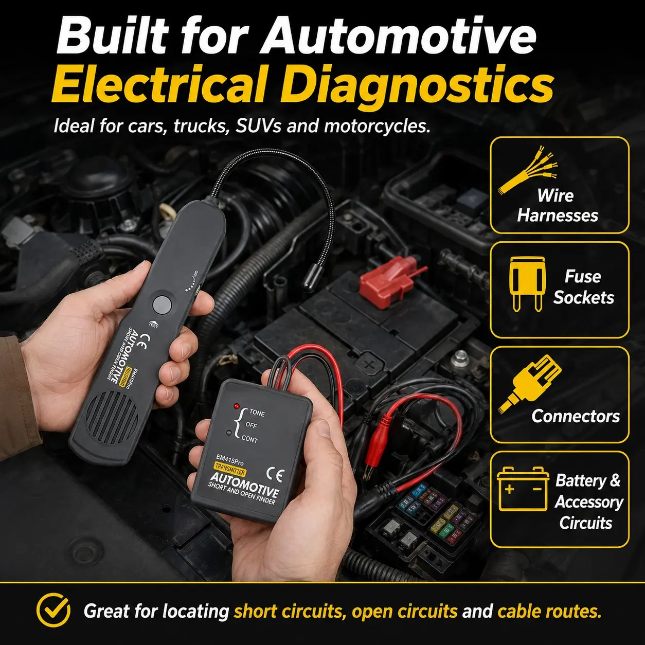 Em415pro Automotive Wire Tracker, Circuit Finder, Short Open Circuit Detector, Car Electrical Cable Tester, Repair Tool, Diagnostic Tool