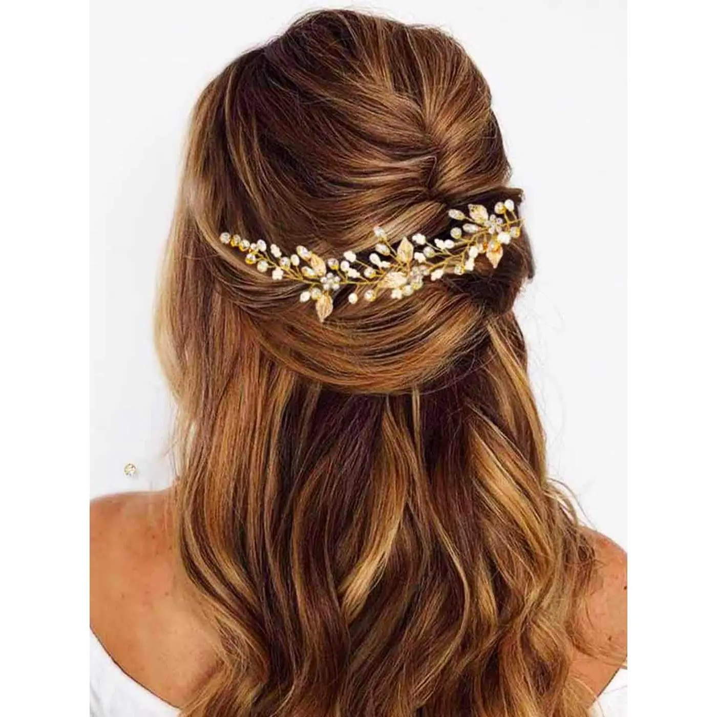 Bride Wedding Hair Combs  Leaf Bridal Hair Pieces  Hair Accessories for Women and Girls (A-) (A-)