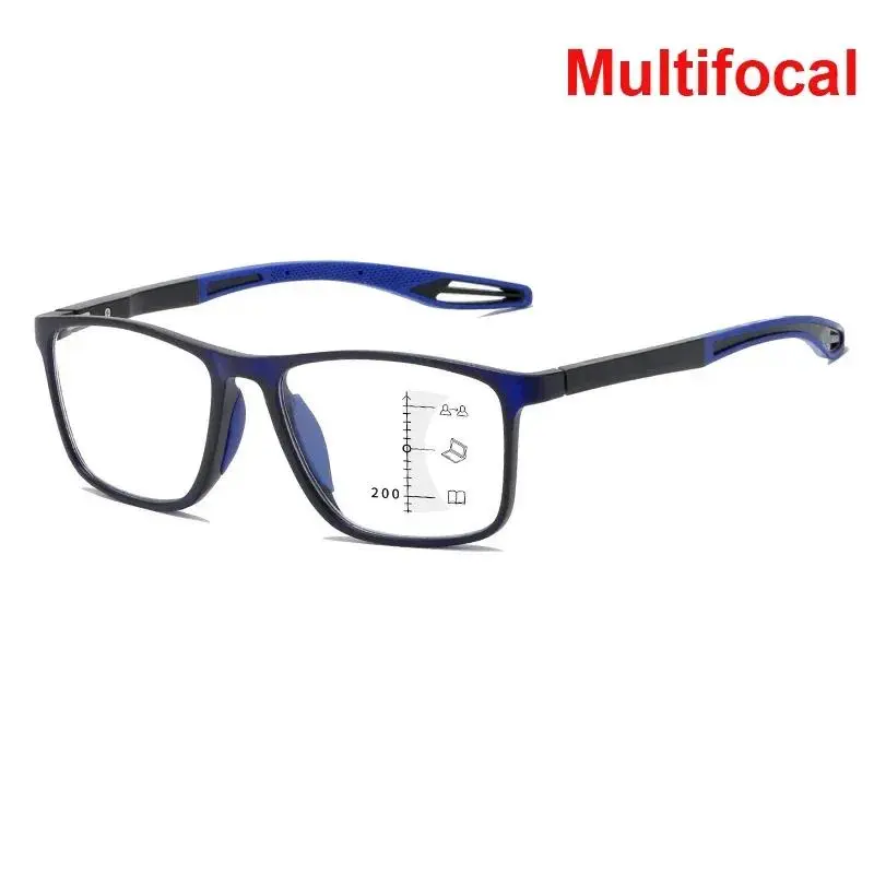 TR90 Color Changing Progressive Hyperopia Glasses Intelligent Photochromic Multifocal Reading Eyewear Prescription Eyeglasses