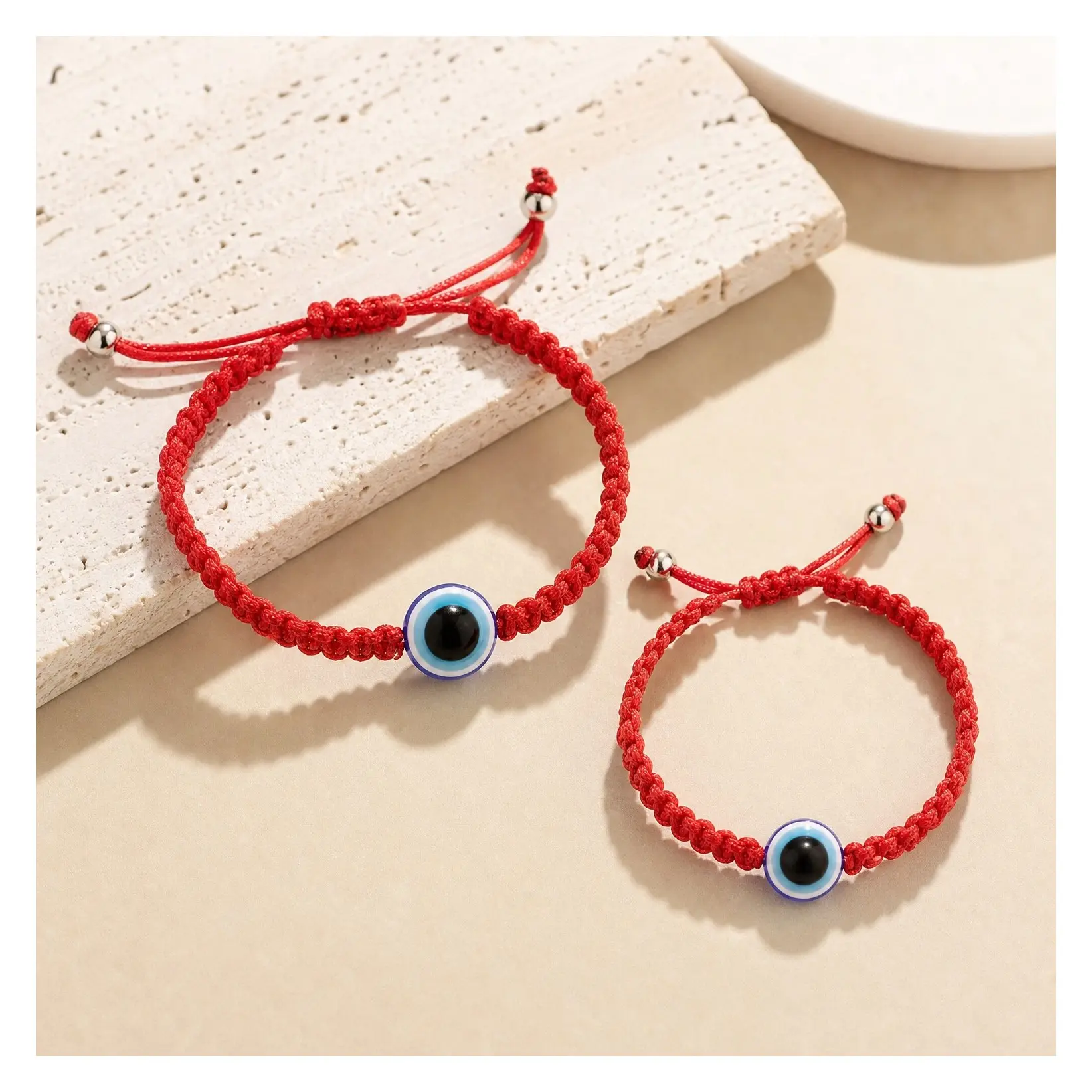 Adjustable Evil Eye Red String Kabbalah Protection Bracelet Set, Mommy and Me Matching Lucky Bracelets for Family Boys & GirlsGift