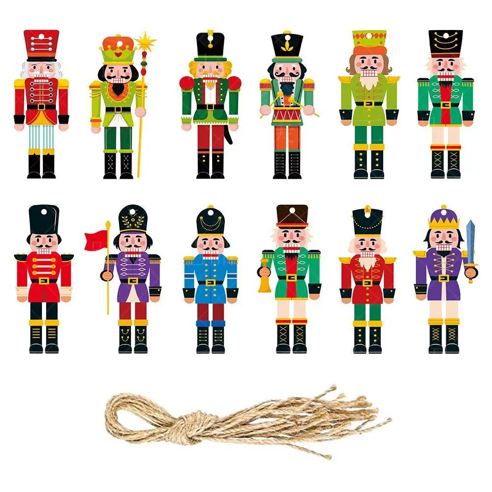 Nutcracker Ornament, 12pcs Miniature Nutcracker Figures, Traditional Holiday Specialty DIY Supplies, Decoration for Home Party