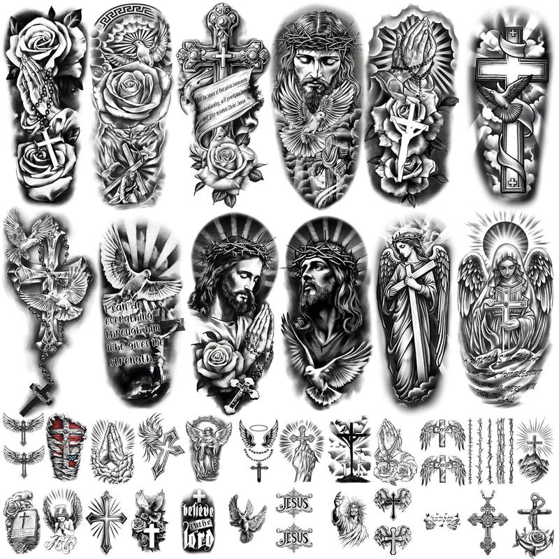 77 Sheets Temporary Tattoo for Women and Men, 17 Sheets Half Arm Chest Shoulder Fake Tattoos, 60 sheets Tiny for Adults Vintage Multi Colored Mixed Style Waterproof Realistic Tattoos Long-Lasting 77 Sheets Temporary Tattoo for Women and Men, 17 Sheets Half Arm Chest Shoulder Fake Tattoos, 60 sheets Tiny for Adults Vintage Multi Colored Mixed Style Waterproof Realistic Tattoos Long-Lasting
