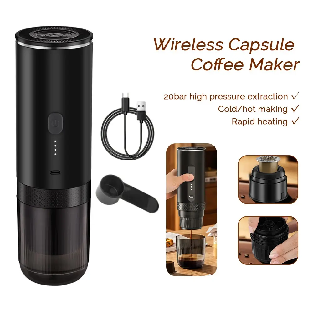 Portable Electric Coffee Maker, USB Rechargeable, Dual Heating Function, Easy Clean, Suitable for Car Home Office Travel Camping, Coffee Machines
