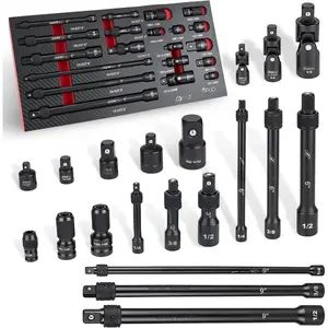 20 count Locking  Socket Extension Set, 3" 6" 9" Extension Bars, 1/4" 3/8" 1/2" Drive, Quick Release Locking , Cr-v Steel,  Joints, Bit Socket Adapters, Socket Adapters