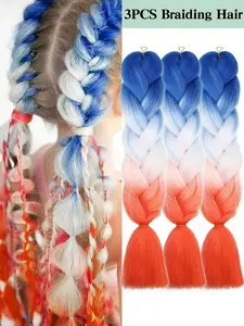 24 Inch Braided Hair Extensions 3PCS Soft Synthetic Fibers Various Colors Unisex Perfect for Parties Holidays Music Festivals Halloween Christmas Date Nights Cosplay Events and Other Special Occasions