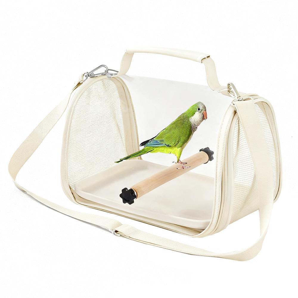 Pet Bird Carrier Backpack, Transparent Portable Parrot Travel Bag, Soft Crate for Small Sun Conure, Pigeon, Lizard, Hamster, Small Animals, Breathable Mesh Bubble Window for Outdoor Walking
