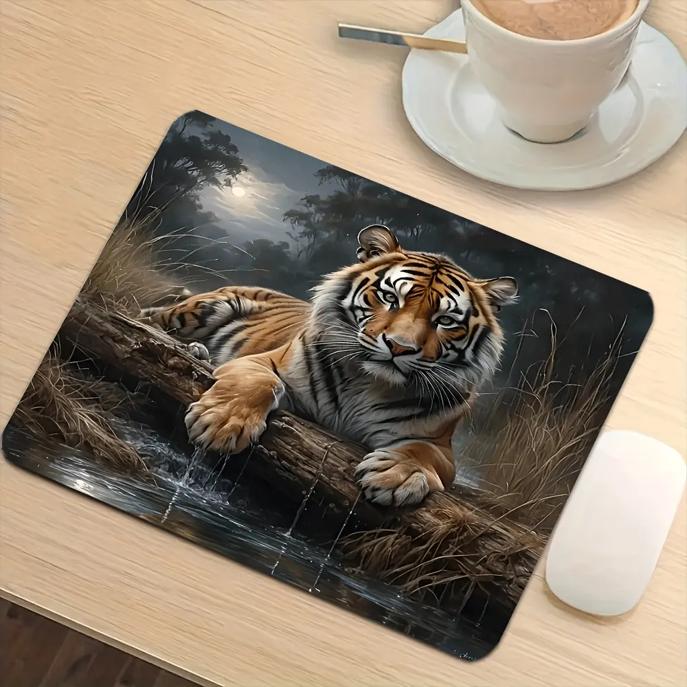 Tiger Sleeping Tiger Gaming & Office Mouse Pad - Tiger-Shaped Desk Mat Compatible for PC, Laptop, Computer Ideal Christmas, New Year, Fathers Day Gift for Gamers & Professionals