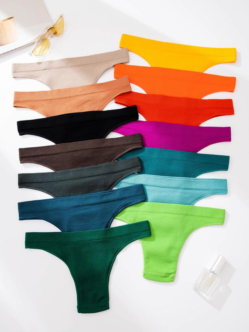 Women's Solid Color Brief, Soft Comfy Breathable Panty for Daily Wear, Underwear for All Seasons, Fit Clothing, Soft Breathable Panties