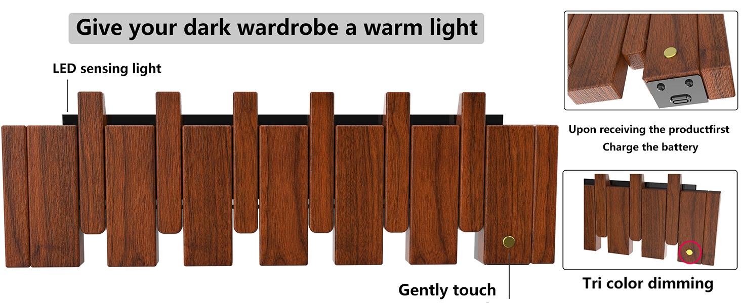 Tlongxia【Innovate Beech-8 Hooks Piano Key Hanger, with Tray Table, can Hold Small Ornaments, Photo Albums, Flower pots 4 Piano Hooks+3 Round Hooks+1 Tray Table