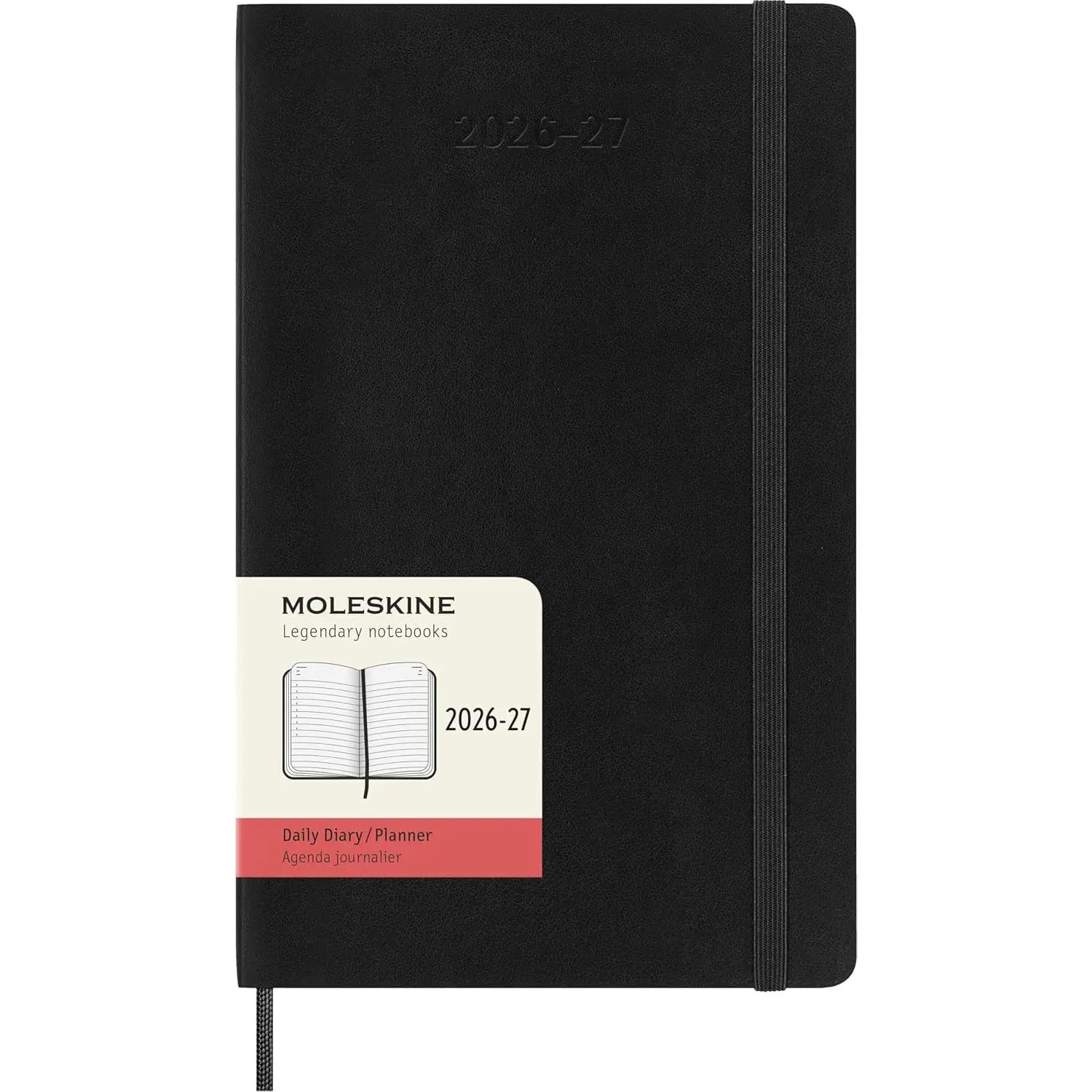 Moleskine Classic 18 Month 2026-2027 Daily Planner, Soft Cover, Large (5" x 8.25"), Black, 608 pages
