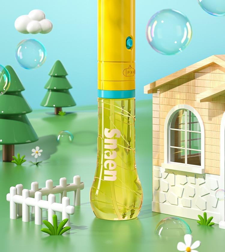 Submarine Automatic Handheld Bubble Machine with 8-Hole Turbo Blasting LED Lights & Windmill,Summer Outdoor Toys for Toddler Kids - Garden Yard Party Bubble Fun