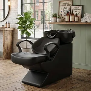Aobtkel®New Backwash Barber Chair ABS Plastic Shampoo Bowl Sink Unit Station Spa Salon Equipment,Black