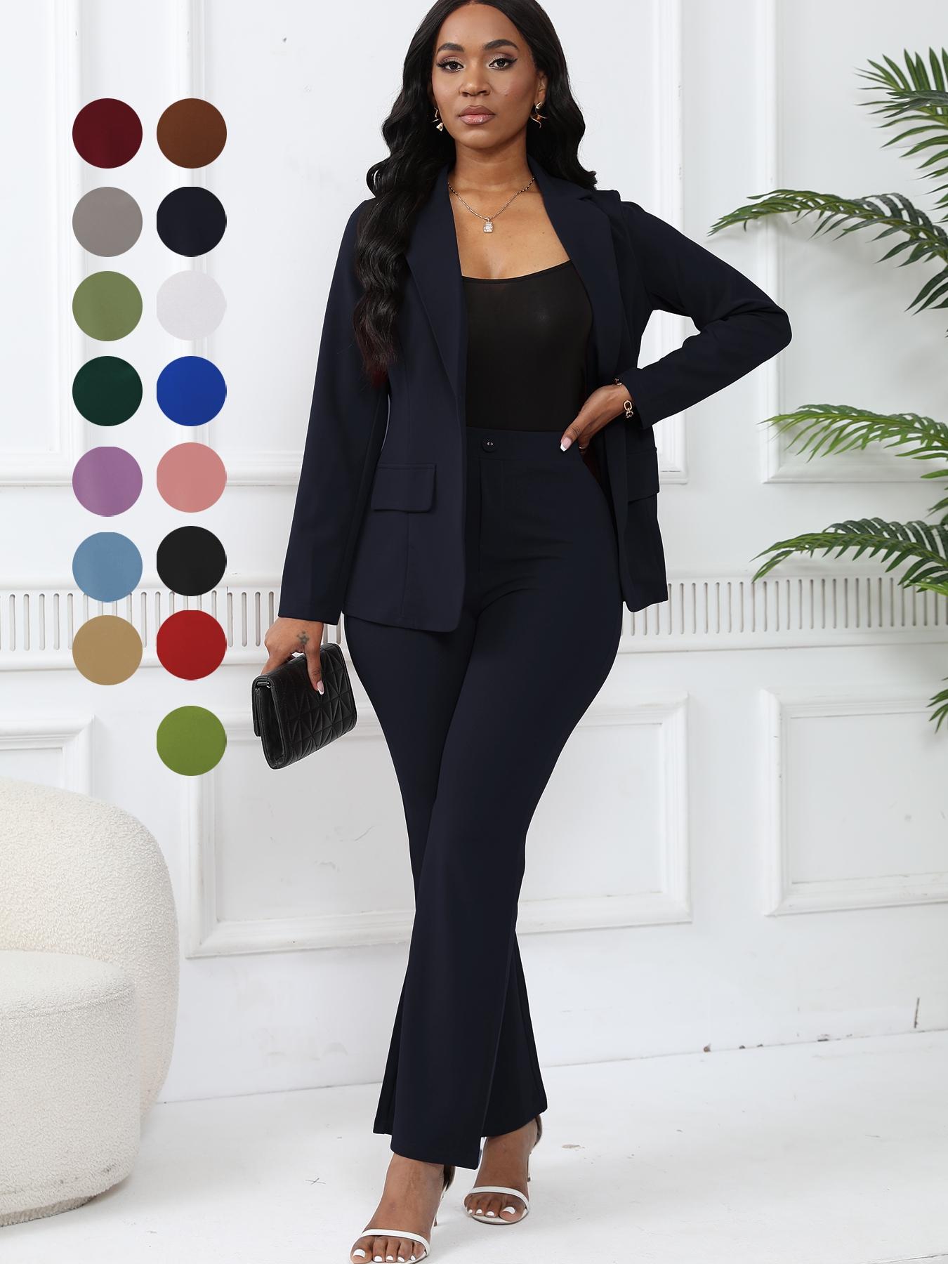 New Women's Elegant 2-Piece Suit Set, Long Sleeve Slim Fitted Blazer with Matching Trousers, Stylish Office Wear for Modern Women, Business Casual Outfits