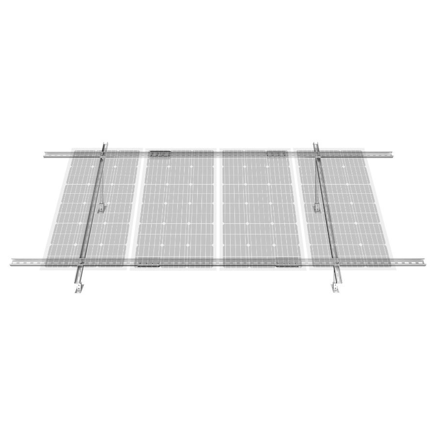 VEVOR Solar Panel Mounting Brackets, 30-60 Adjustable Multi-Pieces Solar Panel Brackets for 1-4PCS Solar Panels, Carbon Steel Ground Mount Solar Panel Stand for Farms, RVs, Boats, Off-Grid System