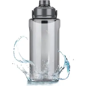 /64oz Water Bottle With Handle, Leak proof with removable strainer, BPA Free ness 2L Sports Water Jug, ensure You Drink Enough Water Daily  Gym and Outdoor Sports(Grey) New model