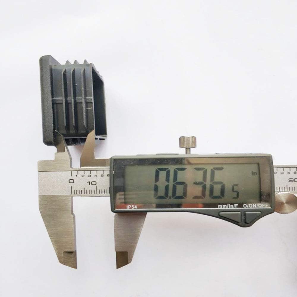 2" Black Plastic Plugs, Insert, Glide Protection, Square Tubing End Caps for Metal Tubing (4 Pack)