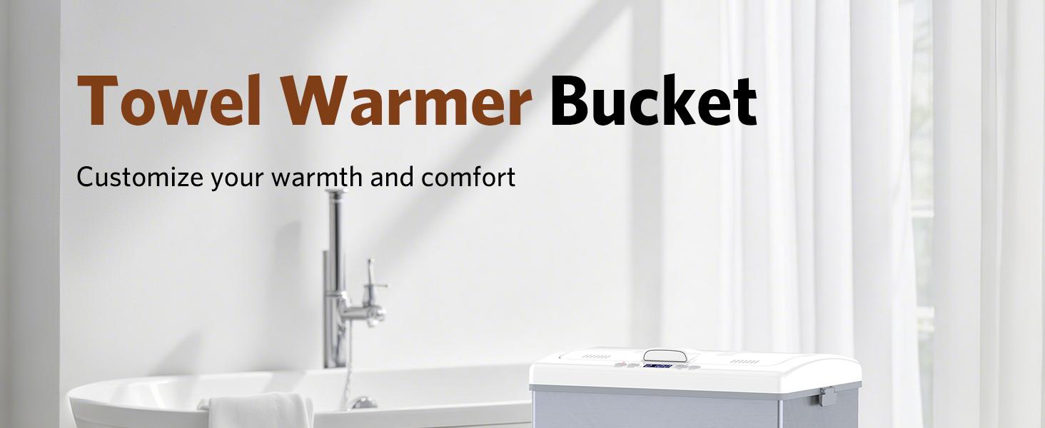 R.W.FLAME 35L Foldable Towel Warmer Bucket, Hot Towel Warmers with Fast Heating, One-Piece Space-Saving Design, Auto Shut Off, Fits Up to Three 45"X70" Oversized Towels or Two Robes
