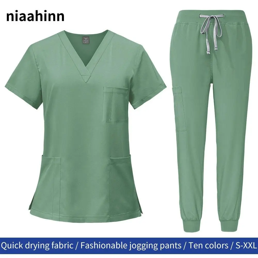 Short Sleeved Spa Uniform Women Hospital Nursing Uniform Multicolor Stretch Fabric Pet Clinic Vet Work Clothes Nurse Accessories