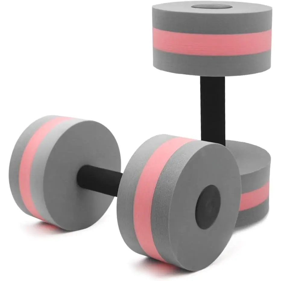2PCS Plastic Aquatic Foam Dumbbells - Unisex Water Aerobic Resistance Equipment for Adult & Kids/Children Hand Bar Exercises, Weight Loss Fitness Gear