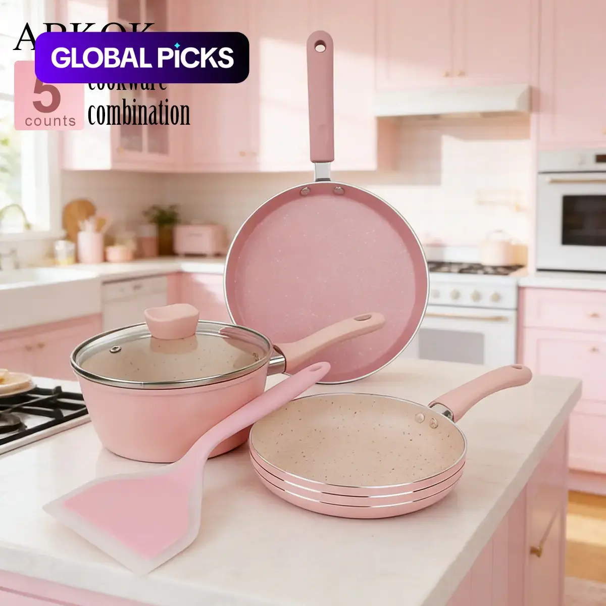 4-Piece Non-Stick Aluminum Frying Pan Cookware Set with Ergonomic Handles, Cooking Pan Set, Includes Soup Pot, Egg Poacher, Breakfast Pot, Universal for All Stoves, Nonstick Cookware Sets