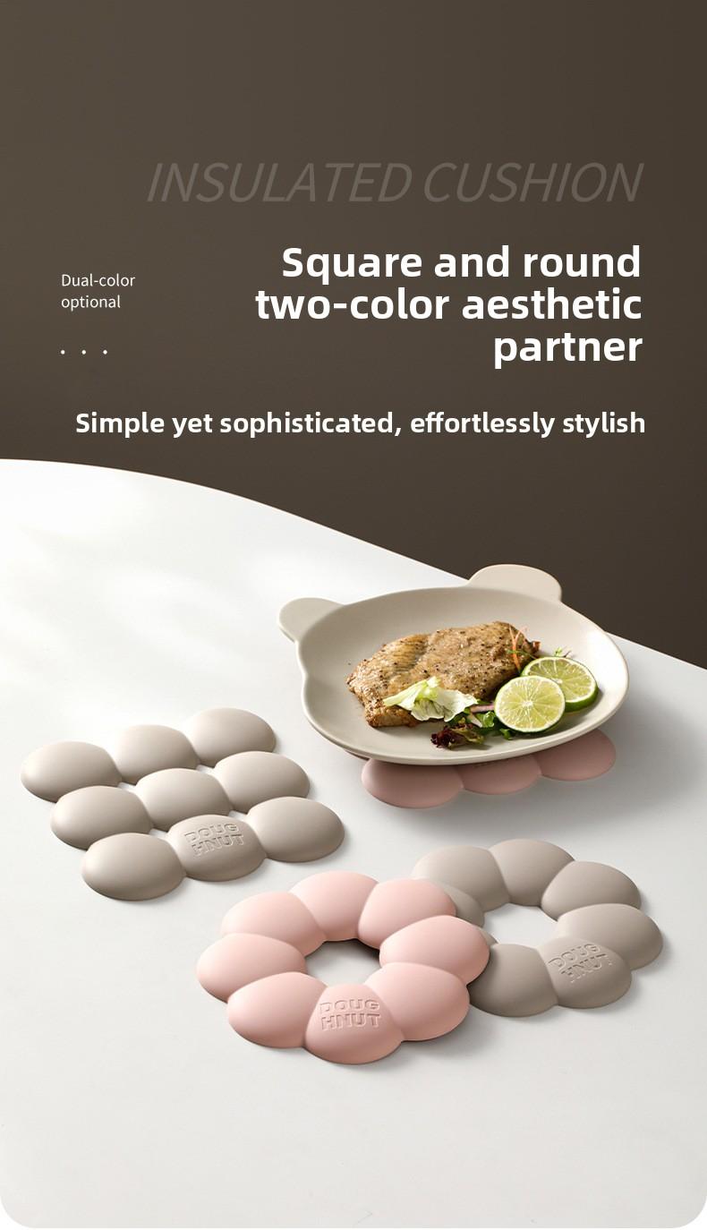 FaSoLa silicone heat-resistant mat, high-temperature resistant and anti-scalding, kitchen pot mat, coaster, thickened and foldable dining table tableware mat