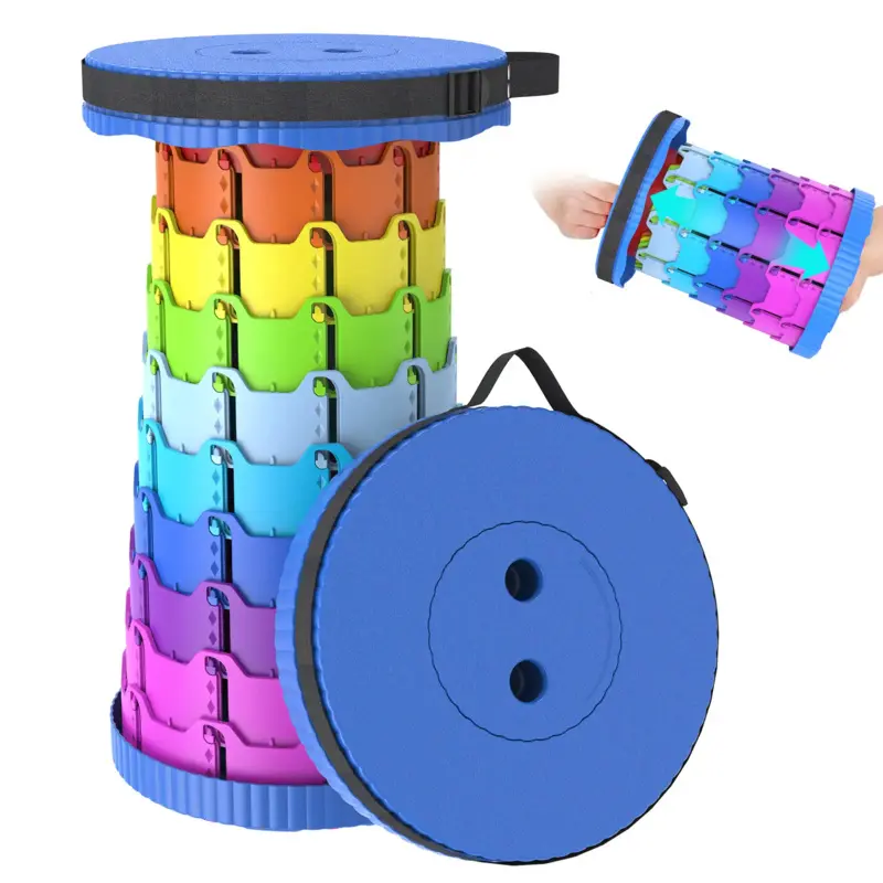 Upgraded Collapsible Stool,Portable Stools,Telescoping Stool, Max Load Capacity 450lbs,Suitable for Outdoor Picnic Camping Gardening Fishing Hiking BBQ Multi Purpose Foldable Practical Seating Solution Compact And Lightweight