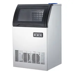 Commercial Ice Maker Machine, 100LBS/24H Freestanding Ice Maker with 2 Water Inlet Modes, Self Cleaning Ice Machine with Storage Ice Bin for Home, Bar, Restaurant, Office