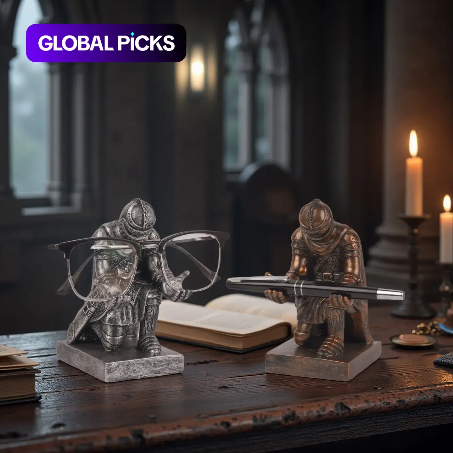 Creative Resin Sunglasses Stand, Gentleman Pen & Pencil Holder, Knight Sword Display Rack, Office Desk Organizer, Sunglasses Storage Stand, Desk Decor & Accessories, Office Desk Accessory, Desk Gadgets, Office Desk Supplies #GLOBAL PICKS