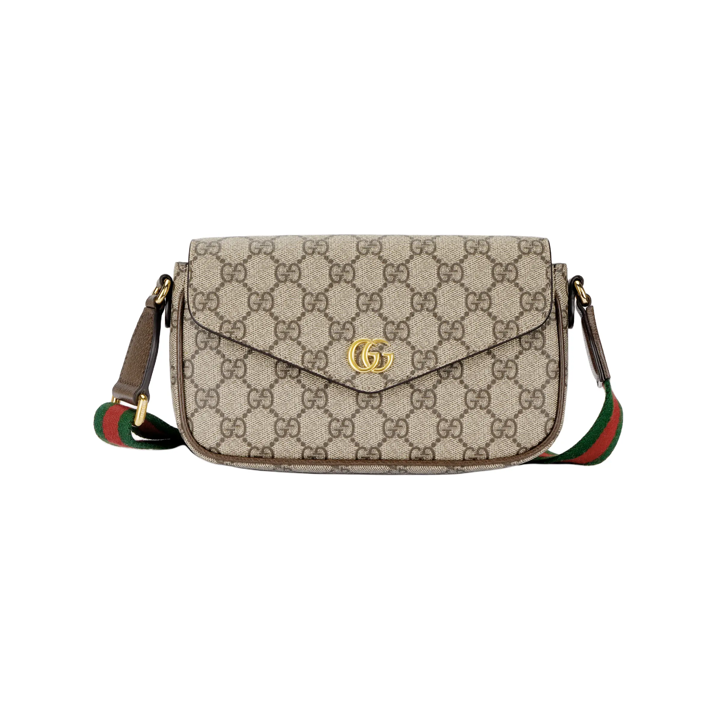 Gucci Ophidia Mini Shoulder Bag for Women with Double G Logo Snap Closure, Canvas and Leather, Brown