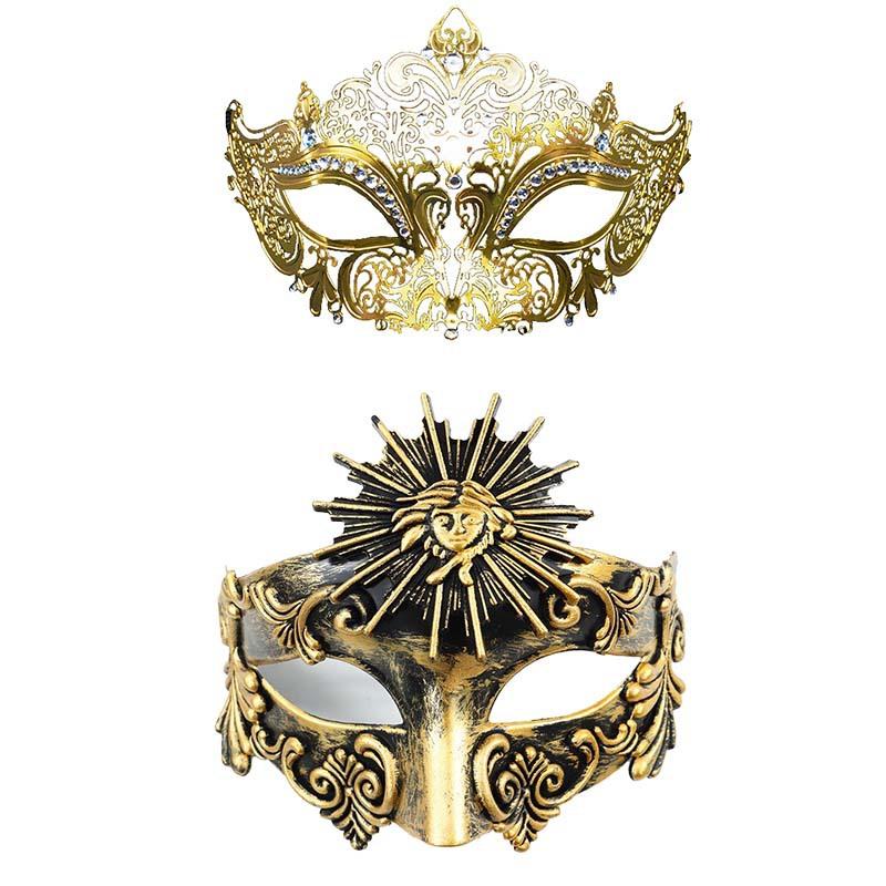 Venetian Carnival Half Face Mask, Luxury Masquerade Mask for Couples & Party Events