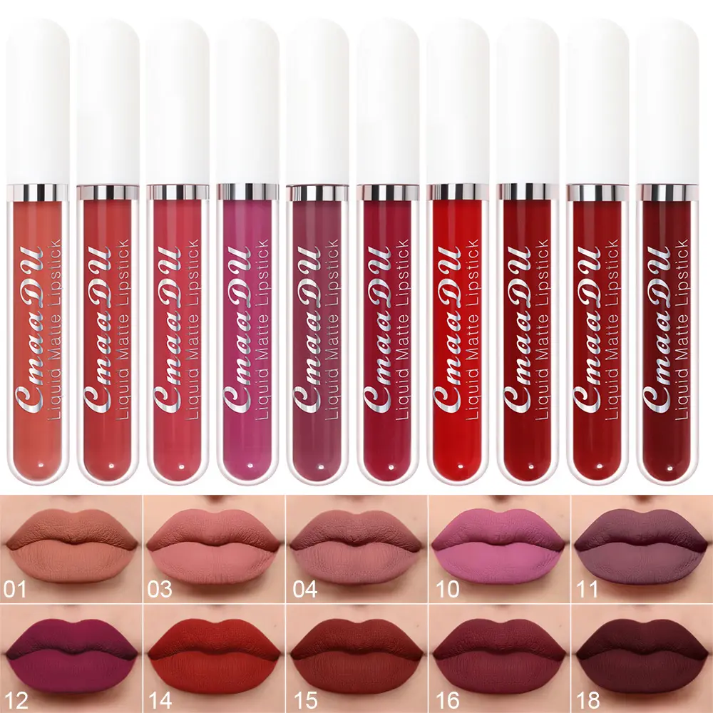 10 Pcs Lipstick Lip Glaze Long Lasting Waterproof Nonstick Easy To Apply for Beginners Makeup