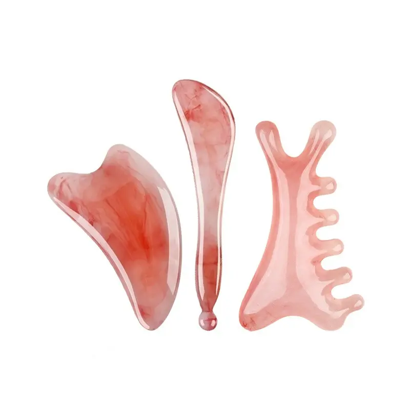 3 Piece Resin Massage Tool Set for Face Head Body Use, Facial Body Scraper Scraping Meridian Unblocking Muscle Relaxation Home Health Essential Kit