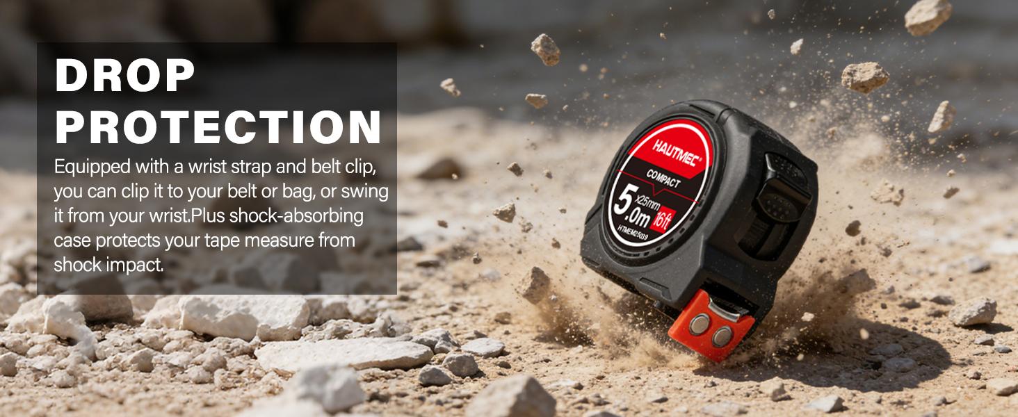 Tape Measure 16ft/5m 6-Pack with Magnetic Hook & Finger Brake Lock |   Fraction 1/8" Dual Metric and Imperial Scale |   Compact for Builders, Woodworkers & Wholesale 25039