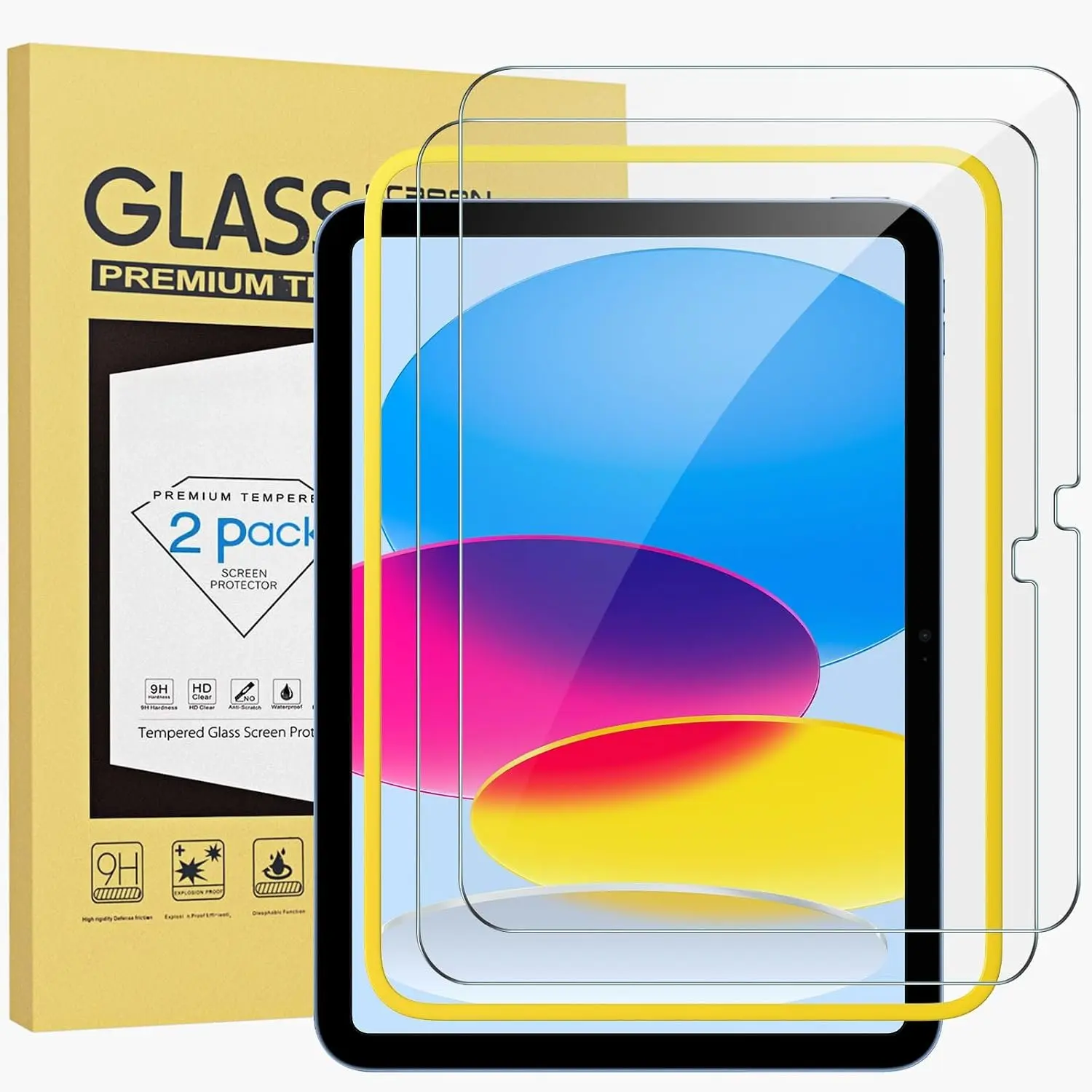 2 Pack Screen Protector for iPad 11th (A16) /10th Generation (2025/2022), 11 inch/10.9 inch Tempered Film with Alignment Frame,  Clear, 9h Hardness