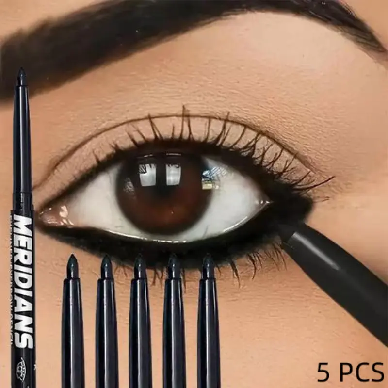 5-Pack Ultra-Fine Eyeliner Pencils, Waterproof Sweat-Resistant, Smooth Long-Lasting, Smudge-Proof, No Panda Eyes, Eye Area Use