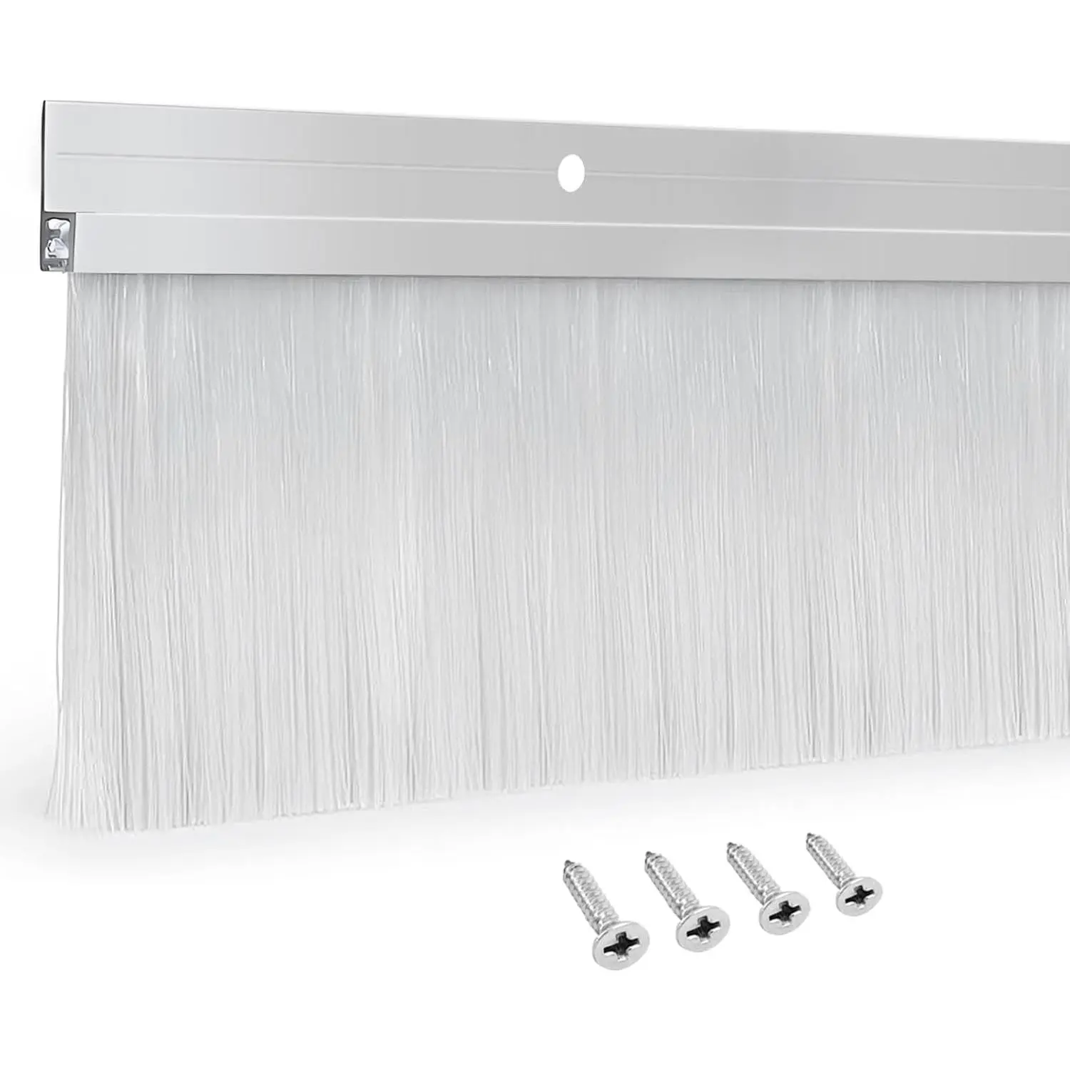 4 Set Door Brush Sweep – 2.80" x 39.3" Garage Door Seal –White Roll Up & Exterior Door Sweep for Bottom Gap Protection (157 in / 4000 mm)