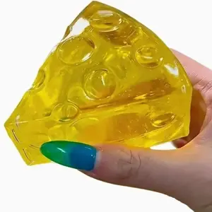 Honey Cheese Square Squishy Fidget Toy, Super Soft Mochi Cheese Squeeze Toy, Funny Anti-Stress Sensory Toy for Kids Adults