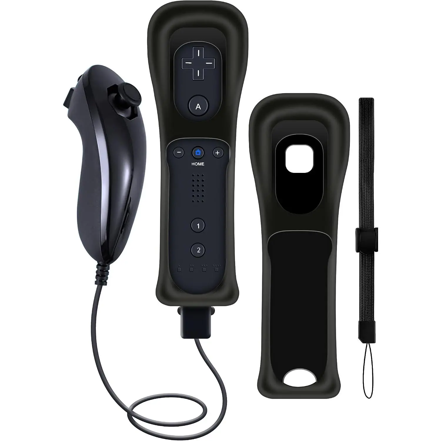 (Black*1) Remote Controller with Motion Plus for Wii/WII U, 2 in 1 Remote with Nunchuck Controller for Wii/WII U Console [nintendo_wii_u]
