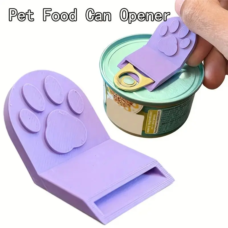 3-Piece Pet Can Opener Set, Plastic Can Openers, Kitchen, Cute Cat Paw Design, Large Size, Non-Slip, Ideal Gift for Nail Enthusiasts, Prevents Hand Injuries