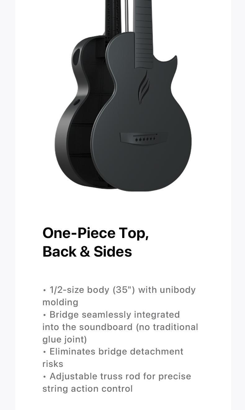 【Enya NOVA GO SP1 】 Carbon Fiber Travel Guitar 35" Acoustic Electric with Smart AcousticPlus Technology Built-in Effects USB Recording Bluetooth Speaker Beginner Bundle Gig Bag Accessories guitar for beginners